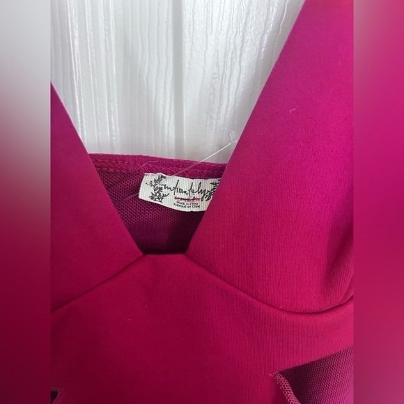 NWOT Free People, Love Triangle Bodysuit, Small in Cha Cha Cherry - Picture 7 of 7